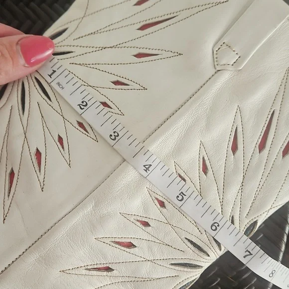 Dingo Vintage White Leather Western Cowboy Boots Laser Star Cutout Size 6.5 - Picture 13 of 15